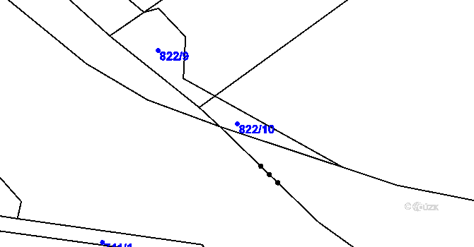 Parcela st. 822/10 v KÚ Lom u Mostu, Katastrální mapa