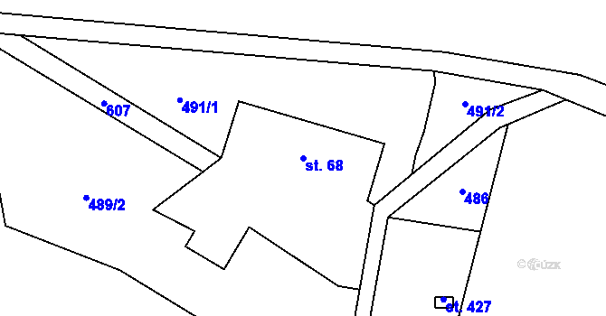 Parcela st. 68 v KÚ Loučná u Lomu, Katastrální mapa