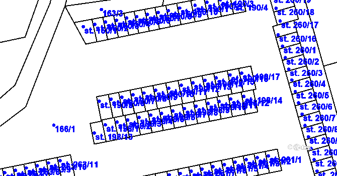 Parcela st. 190/11 v KÚ Loučná u Lomu, Katastrální mapa