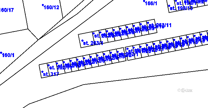 Parcela st. 262/3 v KÚ Loučná u Lomu, Katastrální mapa