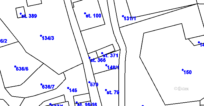 Parcela st. 371 v KÚ Loučná u Lomu, Katastrální mapa