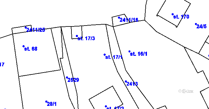 Parcela st. 17/1 v KÚ Lom u Tachova, Katastrální mapa