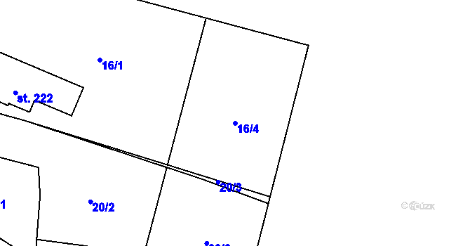 Parcela st. 16/4 v KÚ Lom u Tachova, Katastrální mapa