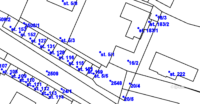 Parcela st. 5/1 v KÚ Lom u Tachova, Katastrální mapa