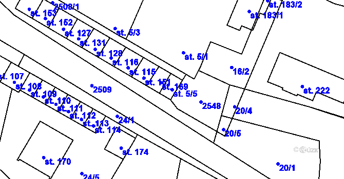 Parcela st. 5/5 v KÚ Lom u Tachova, Katastrální mapa