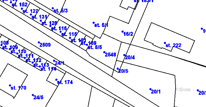 Parcela st. 5/7 v KÚ Lom u Tachova, Katastrální mapa