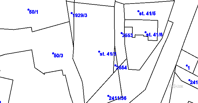 Parcela st. 41/3 v KÚ Lom u Tachova, Katastrální mapa