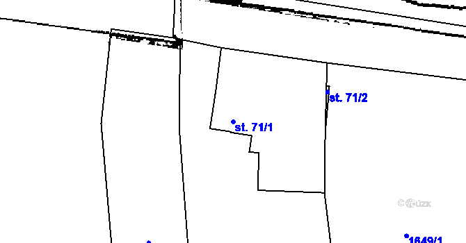 Parcela st. 71/1 v KÚ Lom u Tachova, Katastrální mapa