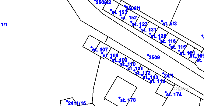 Parcela st. 108 v KÚ Lom u Tachova, Katastrální mapa