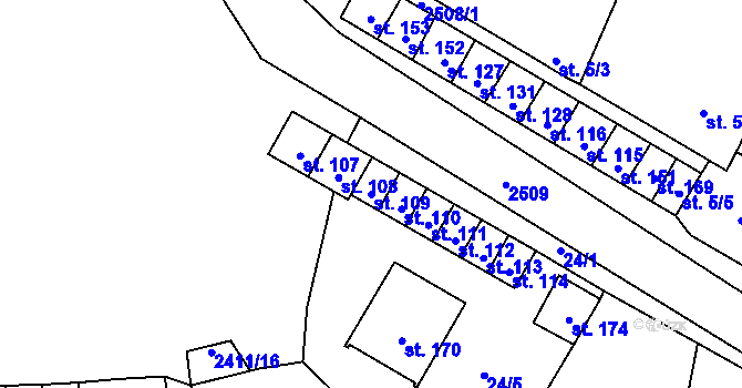 Parcela st. 109 v KÚ Lom u Tachova, Katastrální mapa