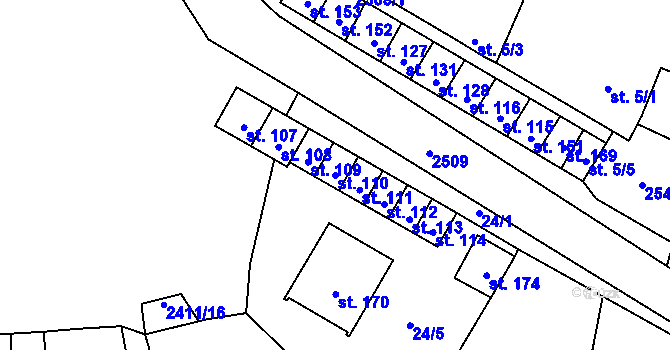 Parcela st. 110 v KÚ Lom u Tachova, Katastrální mapa