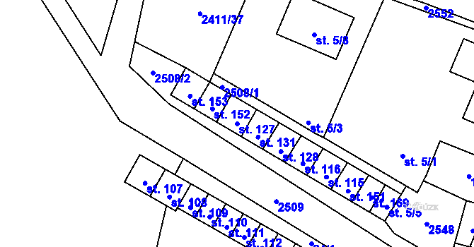 Parcela st. 127 v KÚ Lom u Tachova, Katastrální mapa