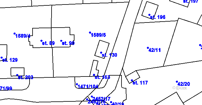 Parcela st. 130 v KÚ Lom u Tachova, Katastrální mapa