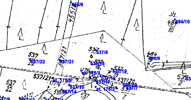 Parcela st. 537/6 v KÚ Lom u Tachova, Katastrální mapa