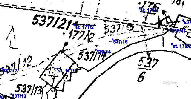 Parcela st. 537/14 v KÚ Lom u Tachova, Katastrální mapa