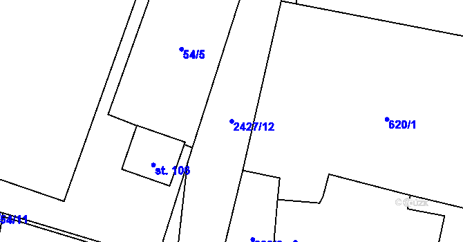 Parcela st. 2427/12 v KÚ Lom u Tachova, Katastrální mapa