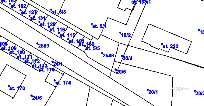 Parcela st. 2548 v KÚ Lom u Tachova, Katastrální mapa