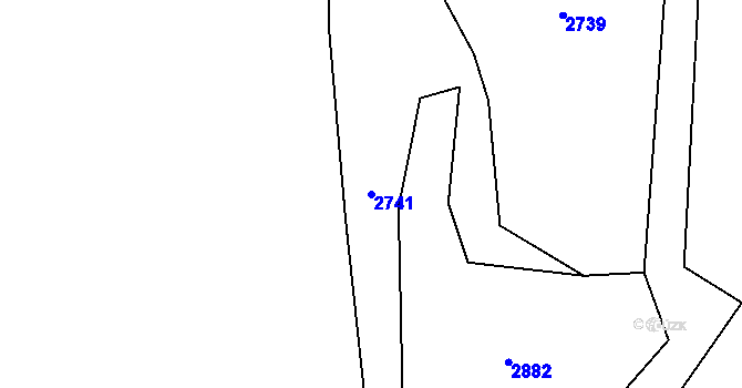 Parcela st. 2741 v KÚ Lom u Tachova, Katastrální mapa