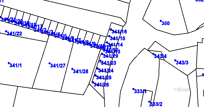 Parcela st. 341/29 v KÚ Lomnice u Sokolova, Katastrální mapa
