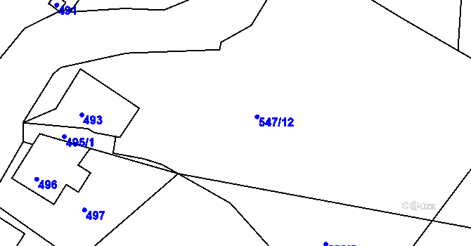 Parcela st. 547/5 v KÚ Lomnice u Sokolova, Katastrální mapa