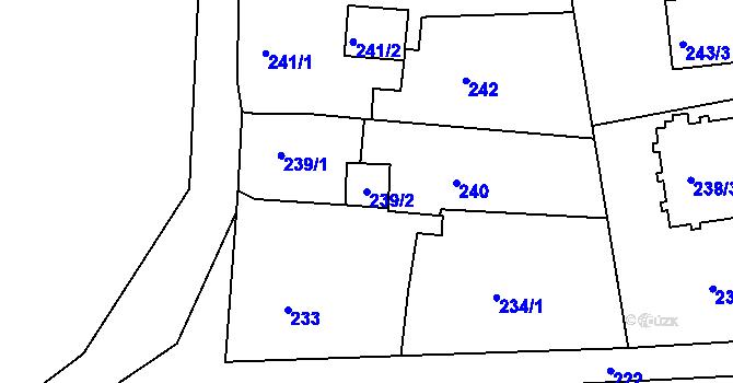 Parcela st. 239/2 v KÚ Lomnice u Sokolova, Katastrální mapa