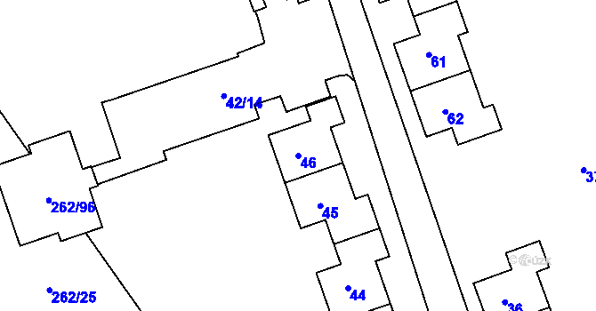 Parcela st. 46 v KÚ Týn u Lomnice, Katastrální mapa