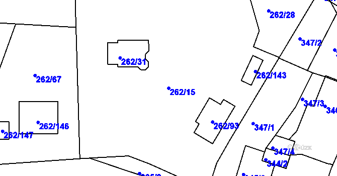 Parcela st. 262/15 v KÚ Týn u Lomnice, Katastrální mapa
