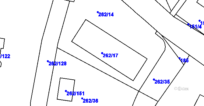 Parcela st. 262/17 v KÚ Týn u Lomnice, Katastrální mapa