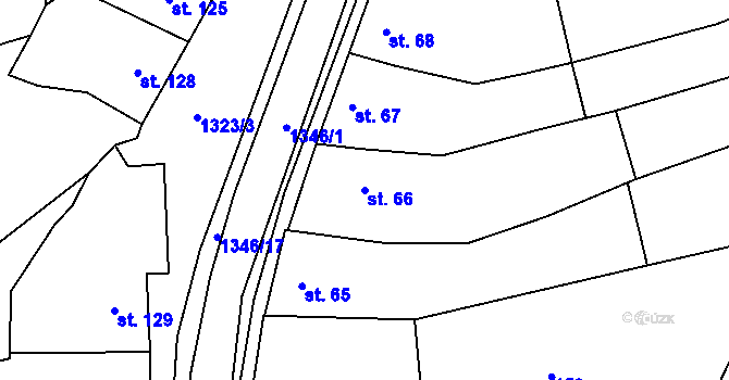 Parcela st. 66 v KÚ Lomnice u Tišnova, Katastrální mapa