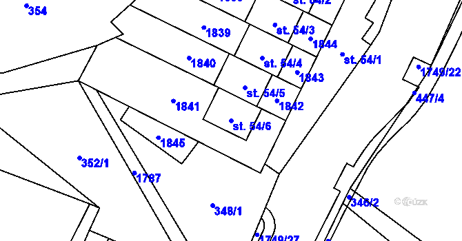 Parcela st. 54/6 v KÚ Lomnice u Rýmařova, Katastrální mapa