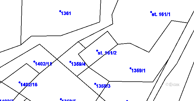 Parcela st. 161/2 v KÚ Lomnice u Rýmařova, Katastrální mapa