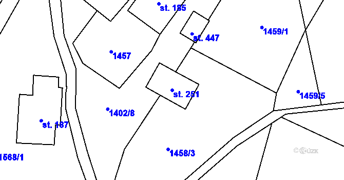 Parcela st. 251 v KÚ Lomnice u Rýmařova, Katastrální mapa