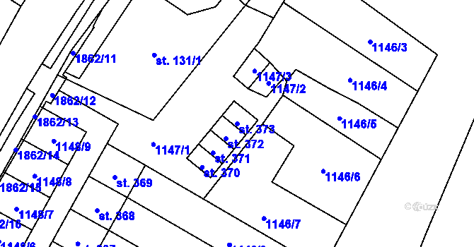 Parcela st. 373 v KÚ Lomnice u Rýmařova, Katastrální mapa