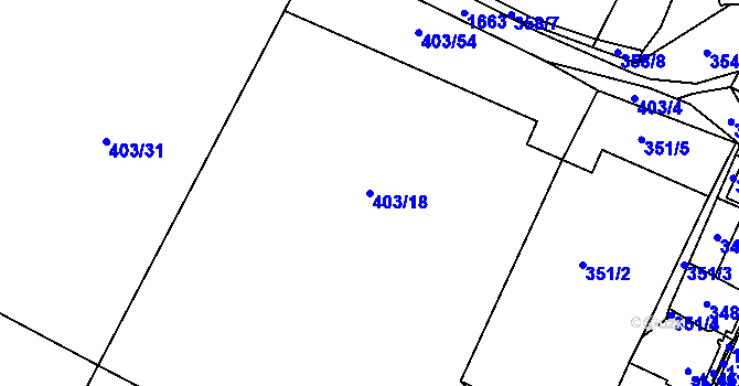 Parcela st. 403/18 v KÚ Lomnice u Rýmařova, Katastrální mapa