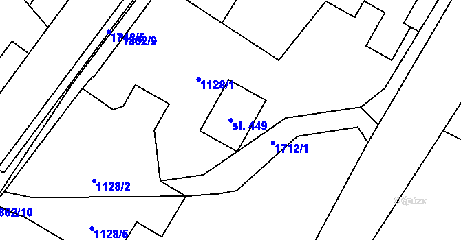 Parcela st. 449 v KÚ Lomnice u Rýmařova, Katastrální mapa