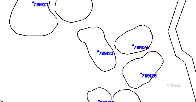 Parcela st. 789/23 v KÚ Lomnice u Rýmařova, Katastrální mapa