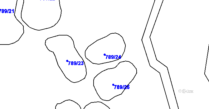 Parcela st. 789/24 v KÚ Lomnice u Rýmařova, Katastrální mapa