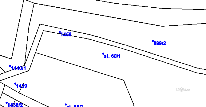 Parcela st. 68/1 v KÚ Tylov, Katastrální mapa
