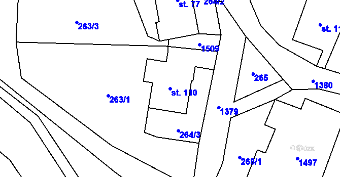 Parcela st. 110 v KÚ Tylov, Katastrální mapa