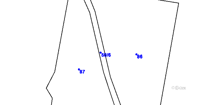 Parcela st. 50/6 v KÚ Tylov, Katastrální mapa