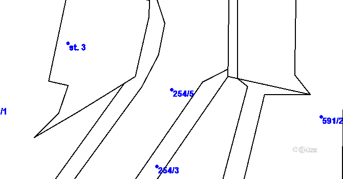 Parcela st. 254/5 v KÚ Tylov, Katastrální mapa