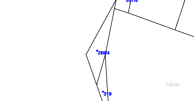 Parcela st. 286/4 v KÚ Tylov, Katastrální mapa