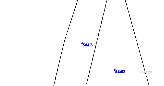 Parcela st. 544/6 v KÚ Tylov, Katastrální mapa