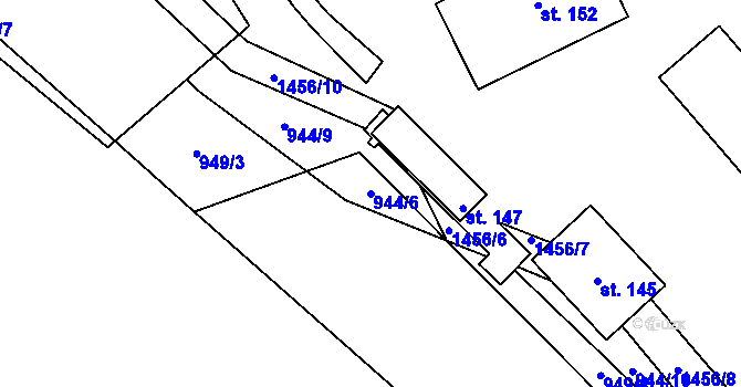 Parcela st. 944/6 v KÚ Tylov, Katastrální mapa