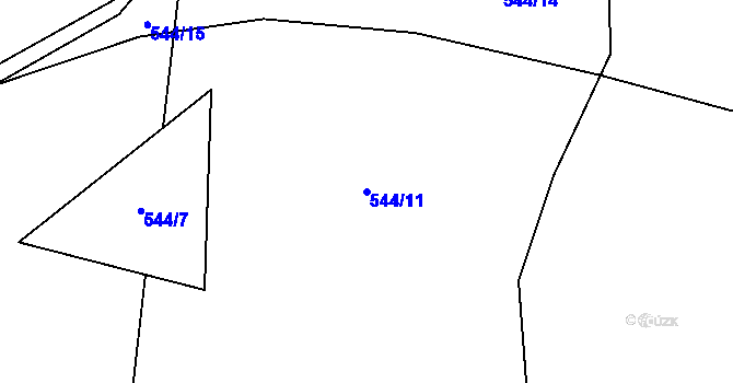 Parcela st. 544/11 v KÚ Tylov, Katastrální mapa