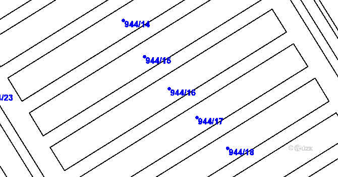 Parcela st. 944/16 v KÚ Tylov, Katastrální mapa