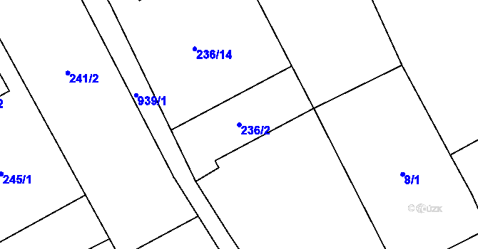 Parcela st. 236/2 v KÚ Frahelž, Katastrální mapa
