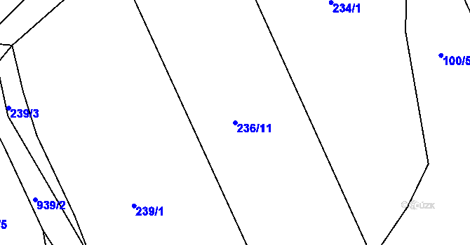 Parcela st. 236/11 v KÚ Frahelž, Katastrální mapa