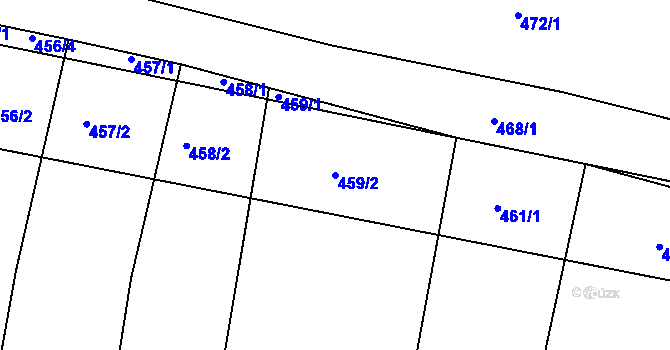 Parcela st. 459/2 v KÚ Frahelž, Katastrální mapa