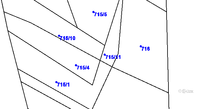Parcela st. 715/11 v KÚ Frahelž, Katastrální mapa